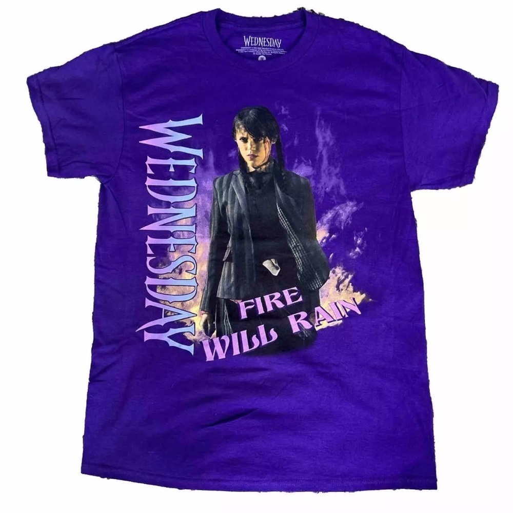 Wednesday‎ Addams Men's Fire Will Rain Graphic Print T-Shirt Size 3X